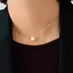 Collar delicate Pearl- Verde Limón